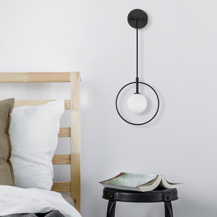 Opviq Geometri - 11125 Lámpara de pared blanco y negro